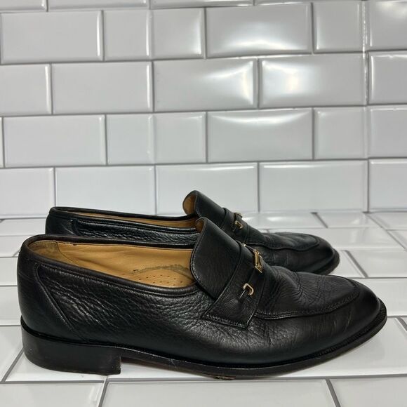 Bally Loafers Men’s Dress Shoes Black Leather Slip On’s Size 8 - Picture 9 of 15